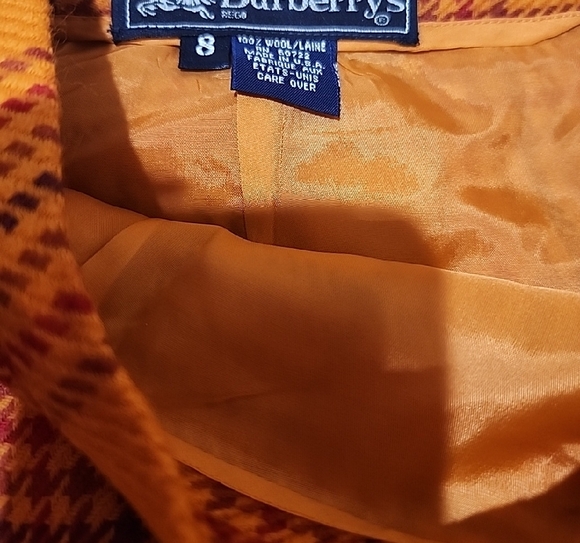 Burberry Orange and Red Plaid Fabric - Picture 5 of 12